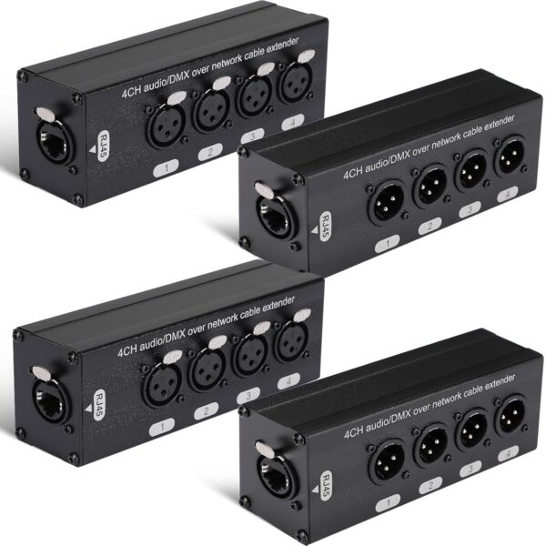 4-Channel XLR to Cat6 Network Cable Breakouts with Male & Female